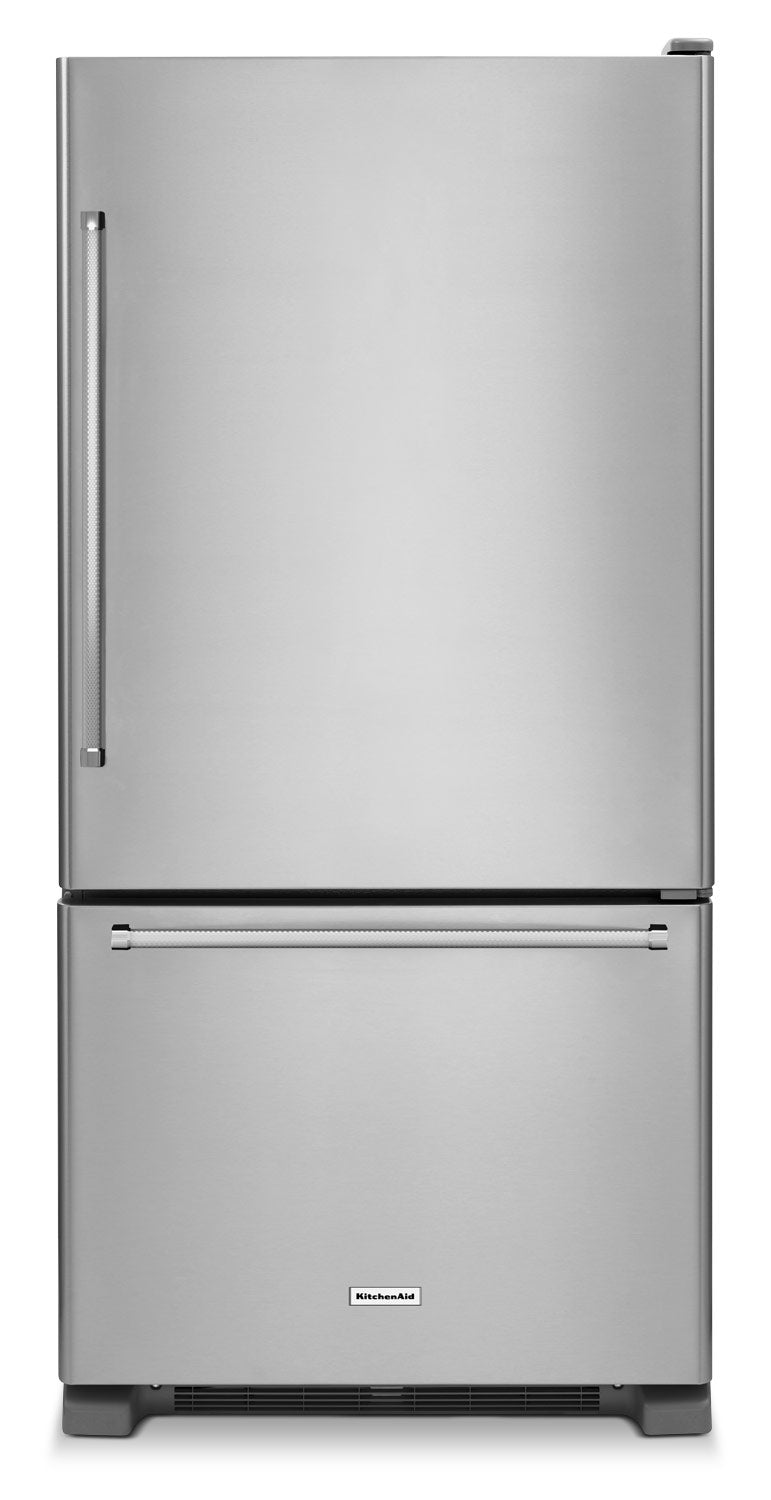 KitchenAid Stainless Steel Bottom-Freezer Refrigerator (22.1 Cu. Ft.) - KRBR102ESS