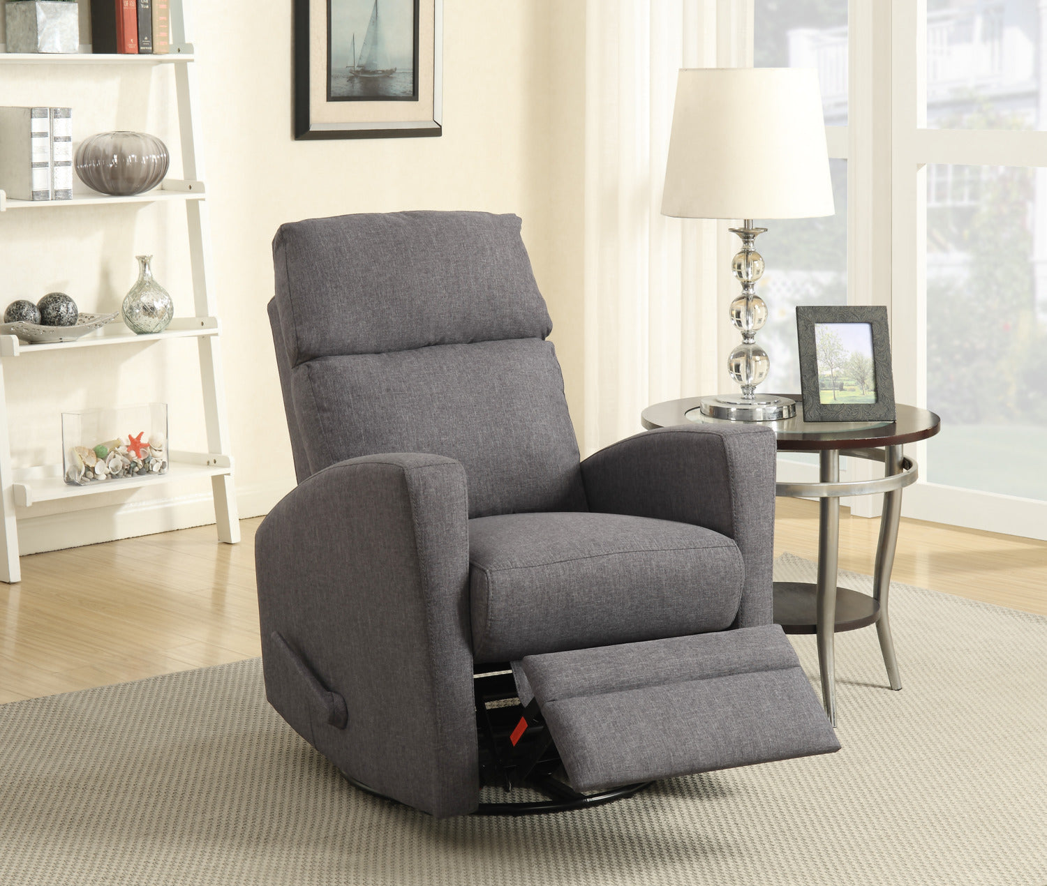 Nina Swivel Glider Recliner - Dark Grey