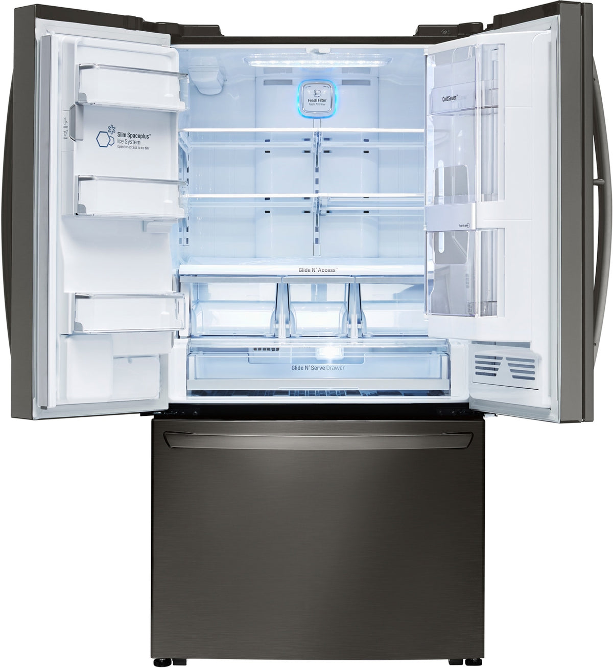 LG Black Stainless Steel Counter-Depth French Door Refrigerator (24 Cu. Ft.) - LFXC24796D