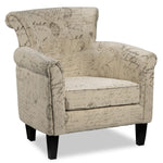 Yanny Accent Chair - Scroll White