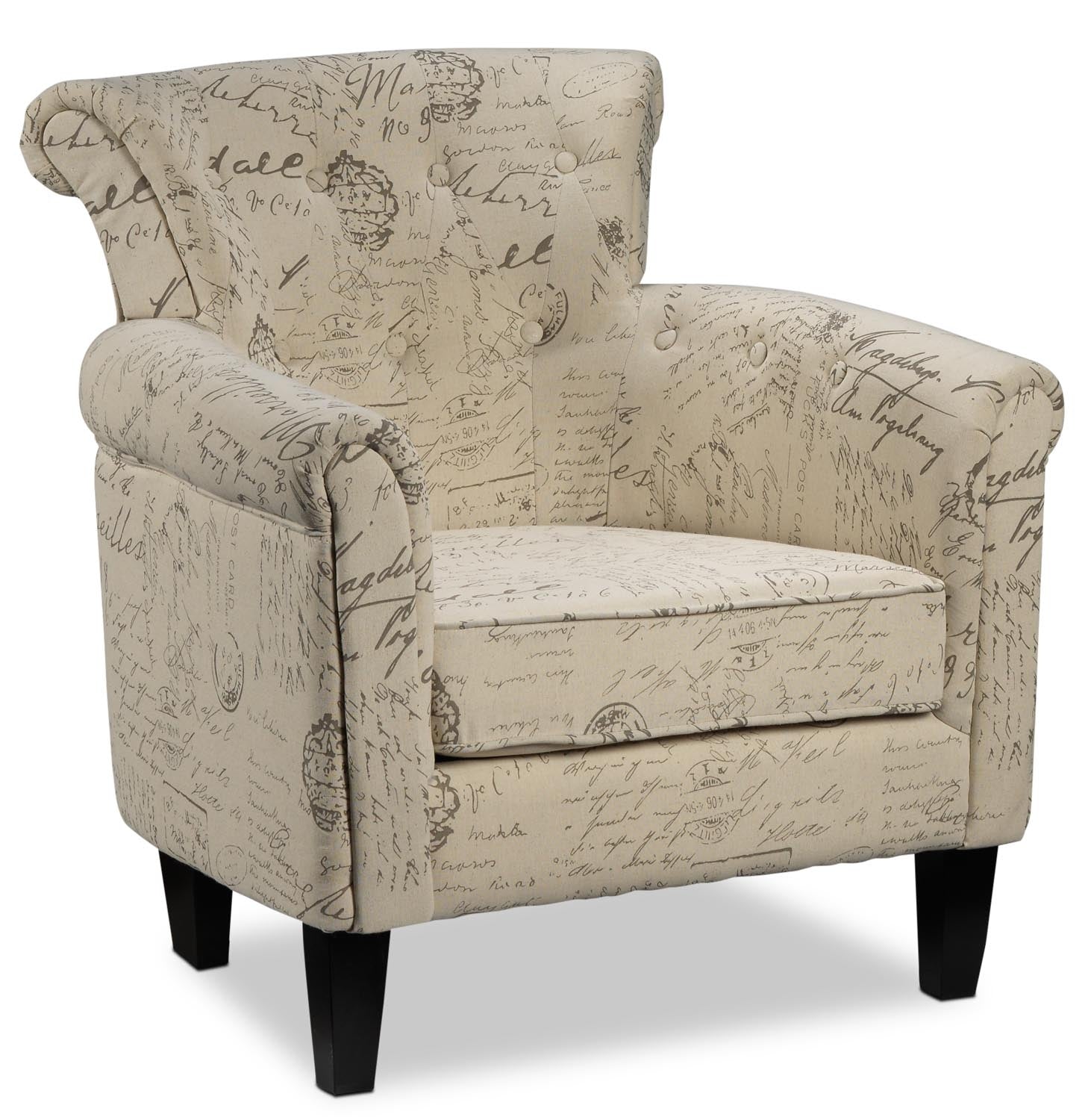 Yanny Accent Chair - Scroll White