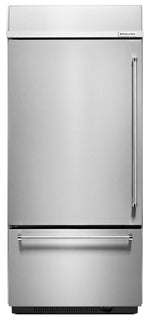 KitchenAid 35.5" 20.9 Cu. Ft. Stainless Steel Bottom-Freezer Refrigerator - KBBL306ESS