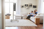 Kanto White Height Adjustable Mobile TV Cart with Adjustable Shelf for 37" to 65" TVs - MTM65PLW