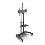 Kanto Black Height Adjustable Mobile TV Cart with Adjustable Shelf for 50" to 82" TVs - MTM82PL