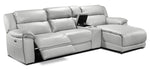 Holton Leather 4-Piece Sectional with Right-Facing Chaise - Grey