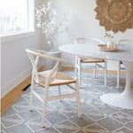 Jessbul Wishbone Dining Chair - White/Natural