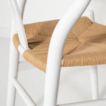 Jessbul Wishbone Dining Chair - White/Natural