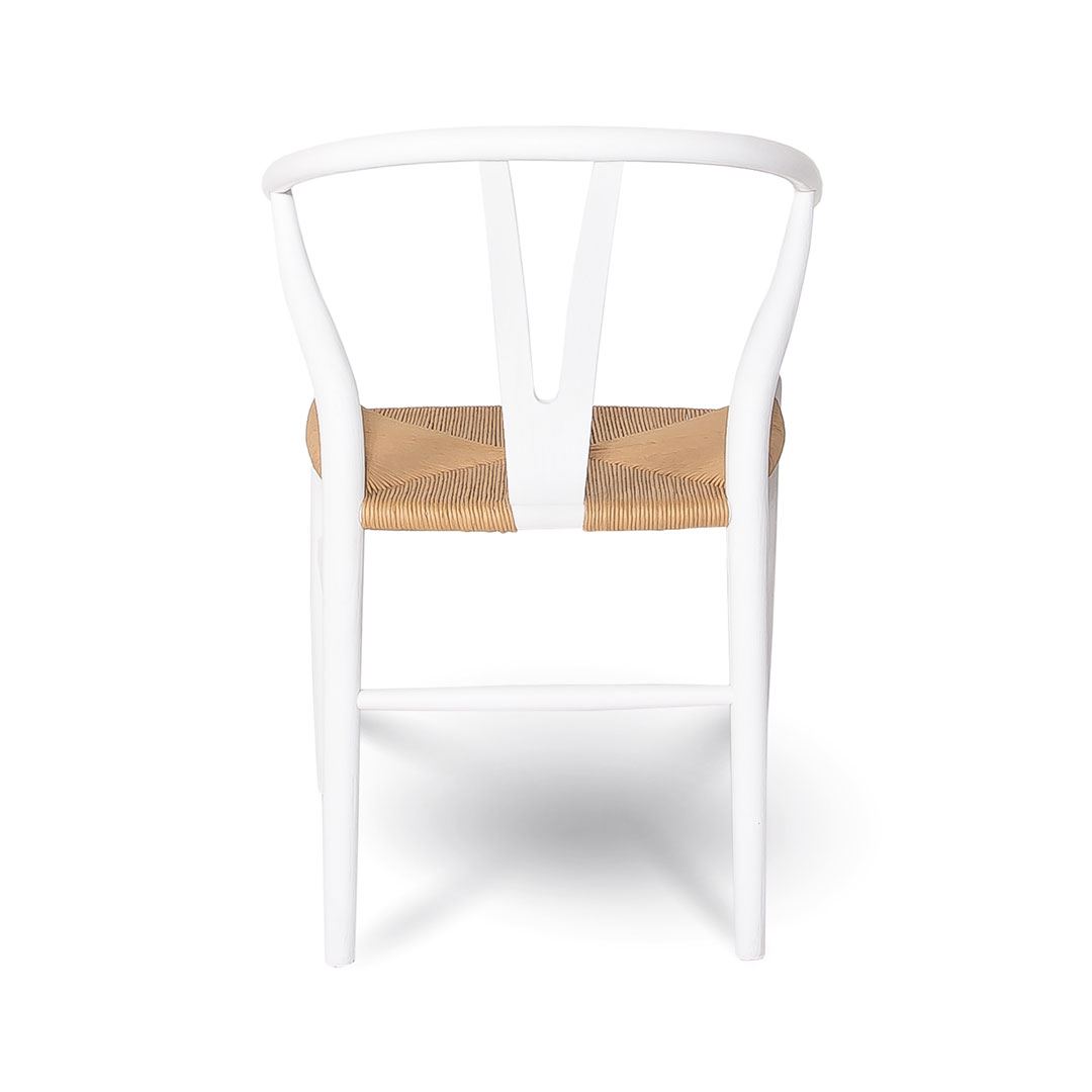 Jessbul Wishbone Dining Chair - White/Natural