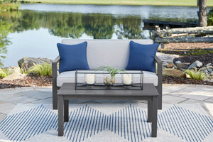 Fynnegan Outdoor Loveseat w/Table - Grey