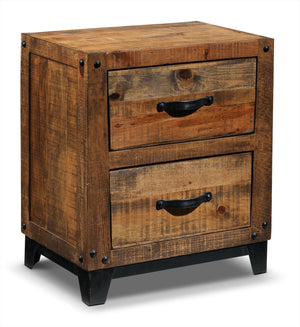 Maya Table de nuit - pin rustique
