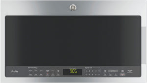 GE Profile Four micro-ondes avec hotte intégrée SpaceMaker 2,1 pi³ inox PVM2188SJC