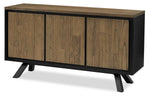 New York Server - Weathered Oak and Black
