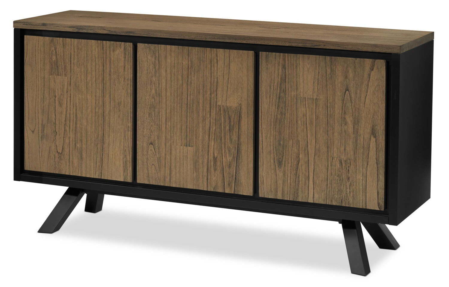 New York Server - Weathered Oak and Black