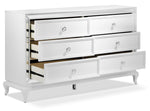 Arctic Ice 6 Drawer Dresser - White