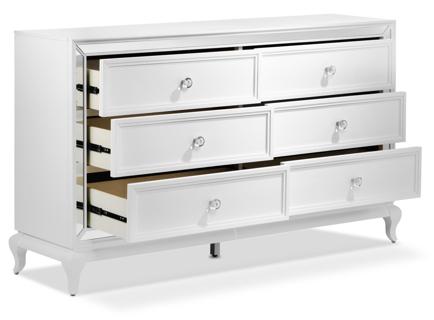 Arctic Ice 6 Drawer Dresser - White
