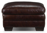 Amarillo Leather Ottoman - Brown