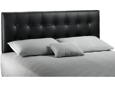 Lombardi Tête de lit double avec pattes réglables - noir