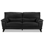 Braylon Leather Sofa - Classic Black