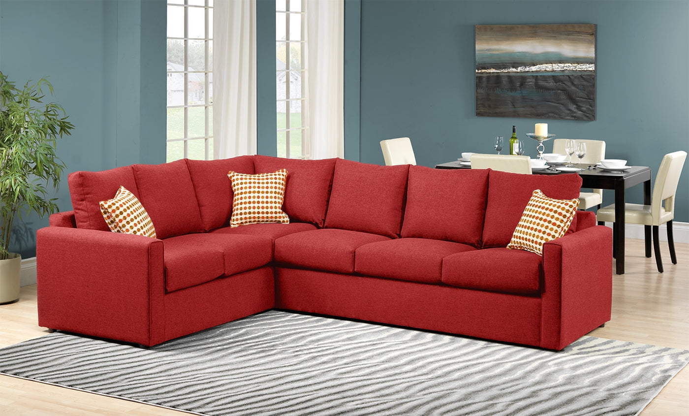 Athina 2-Piece Sectional with Right-Facing Queen Sofa Bed - Cherry