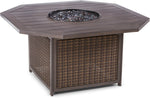 Davenport Outdoor Dining Table with Gas Fire Pit - Brown