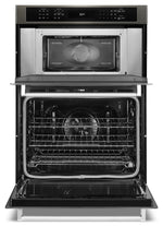 KitchenAid Black Stainless Steel Wall Oven (5.0 Cu. Ft.) w/ Microwave (1.4 Cu. Ft.) - KOCE500EBS