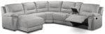 Pasadena 6-Piece Reclining Sectional with Left-Facing Chaise - Light Grey