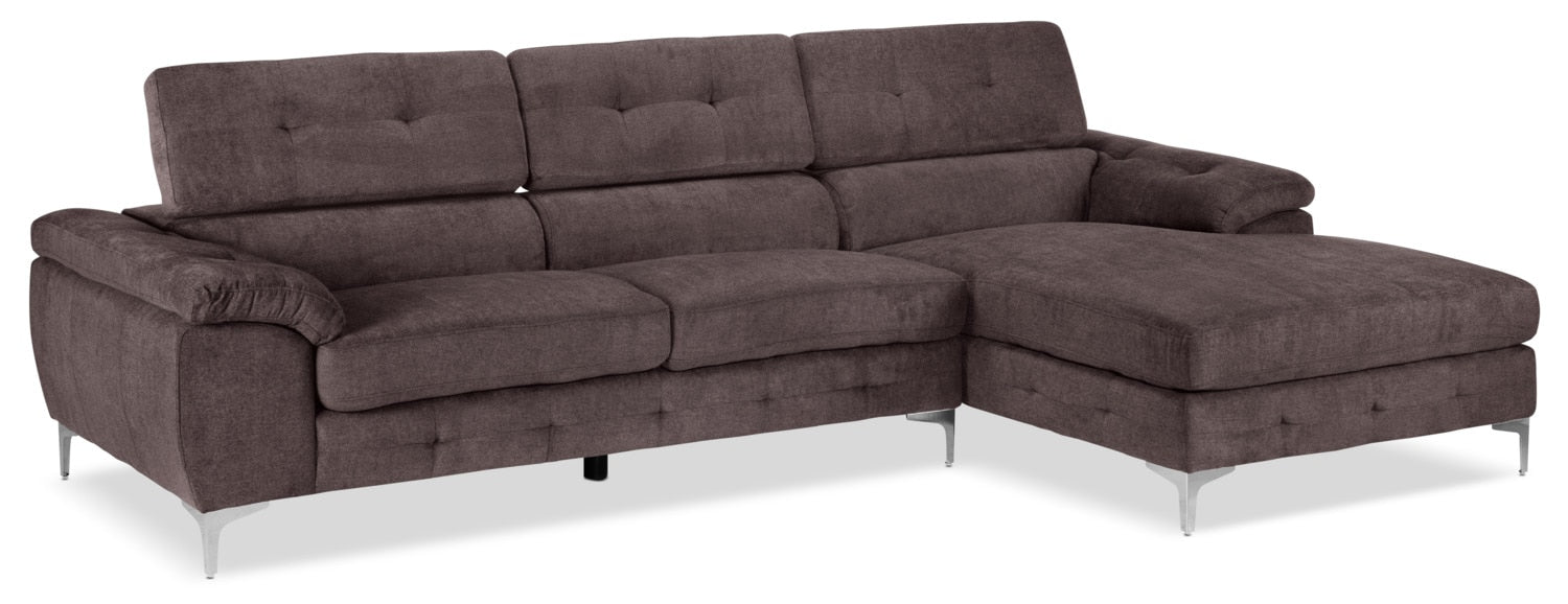 Aidhan 2-Piece Sectional with Right-Facing Chaise - Chocolate