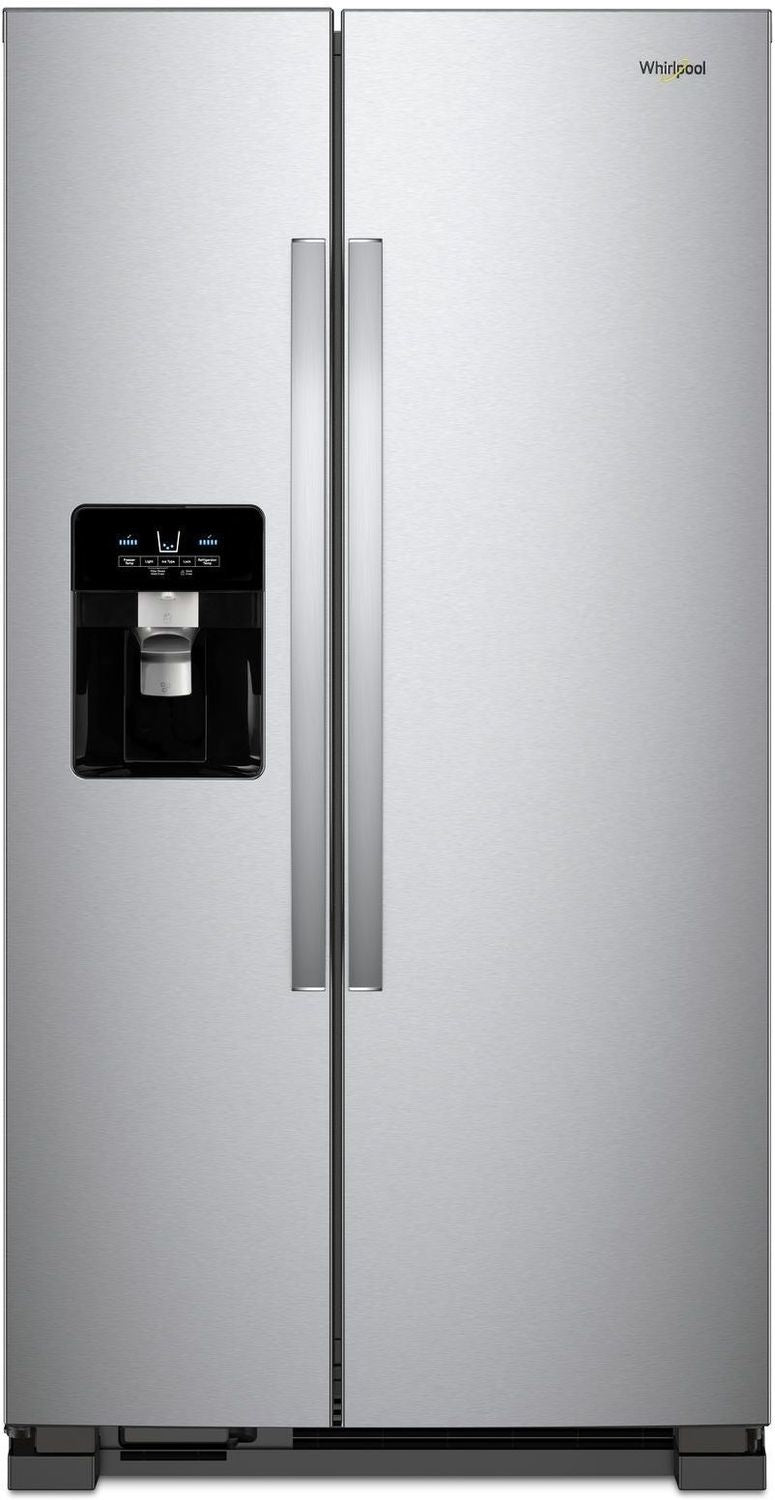 Whirlpool 35.5" 25 cu. Ft. Stainless Steel Side-by-Side Refrigerator - WRS555SIHZ