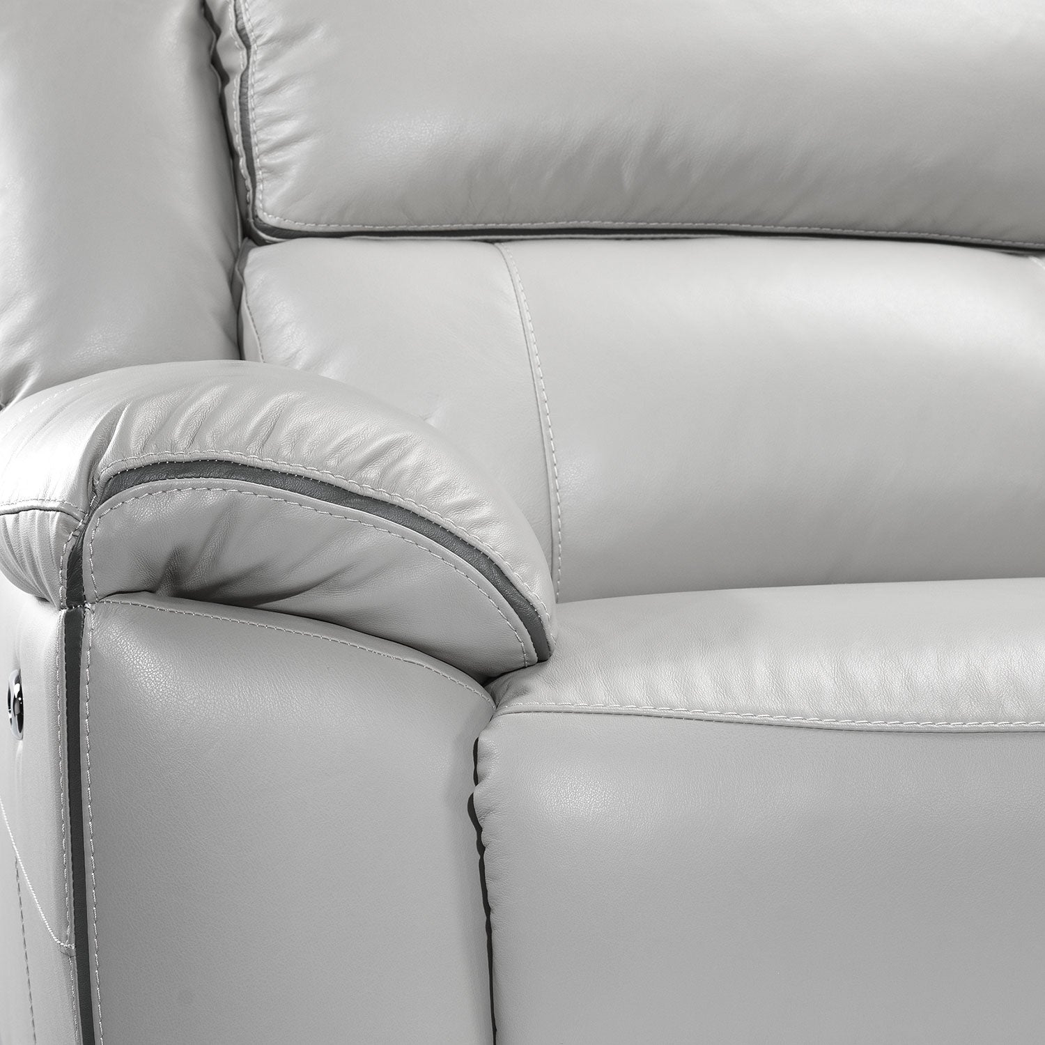 Holton Leather 4-Piece Sectional with Right-Facing Chaise - Grey