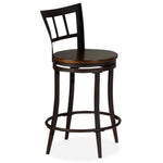 Carlo Pub-Height Swivel Stool - Rust and Pine