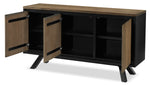 New York Server - Weathered Oak and Black
