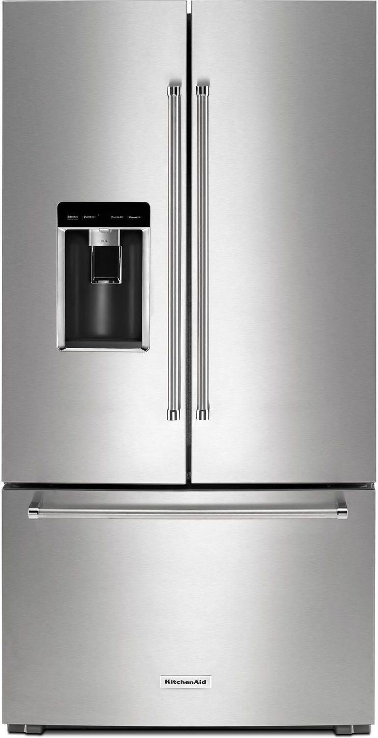 KitchenAid Stainless Steel Counter-Depth French Door Refrigerator (23.8 Cu. Ft.) - KRFC604FSS