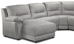 Pasadena 6-Piece Reclining Sectional with Left-Facing Chaise - Light Grey
