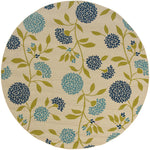 Lagoon W8327YL Floral Indoor/Outdoor Area Rug (7'10"Round)