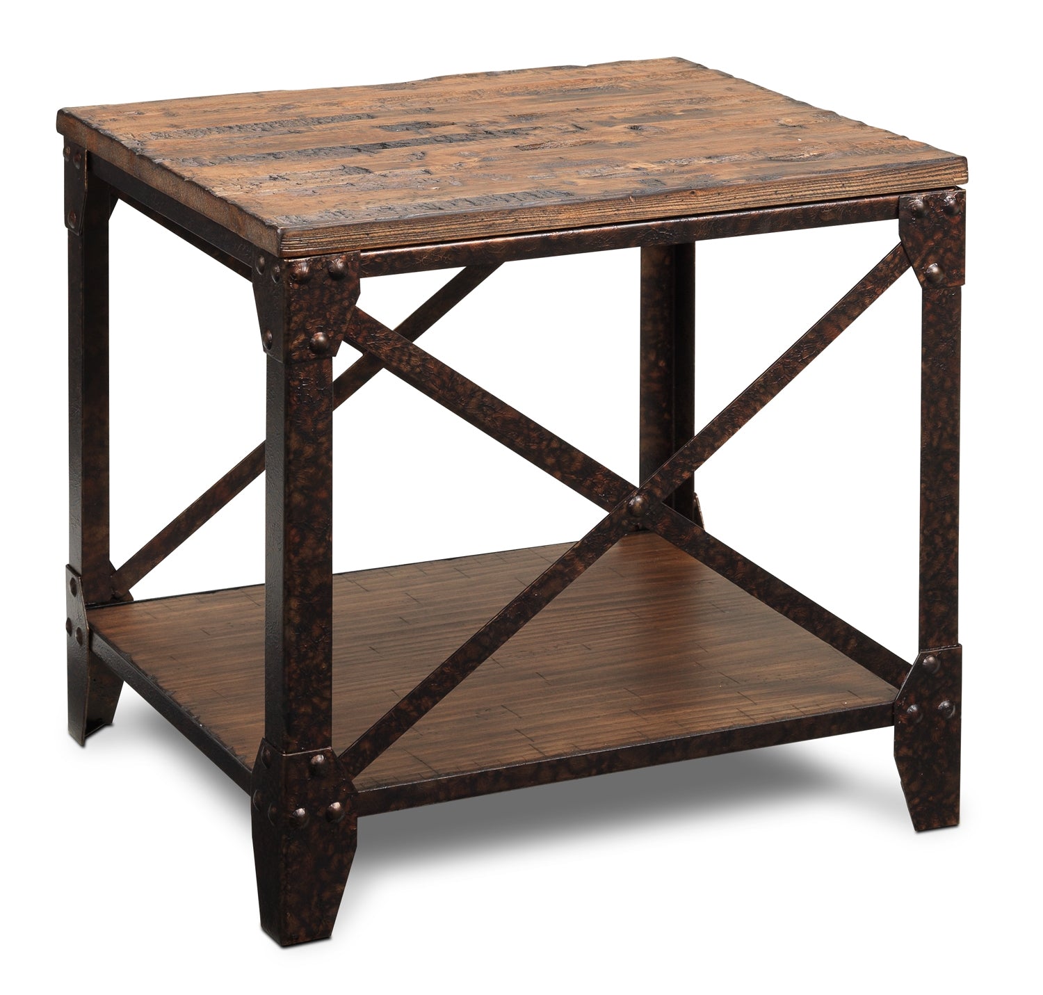 Pinebrook 22" End Table - Distressed Natural Pine