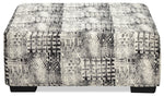 Tremont Cocktail Ottoman - Black and White