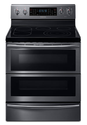 Samsung Cuisinière électrique 5,9 pi³ à four double et convection 30po inox noir NE59J7850WG