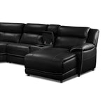 Holton Leather 6-Piece Sectional with Right-Facing Chaise - Black