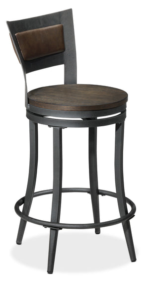 Richmond Tabouret bistrot pivotant - gris foncé et brun