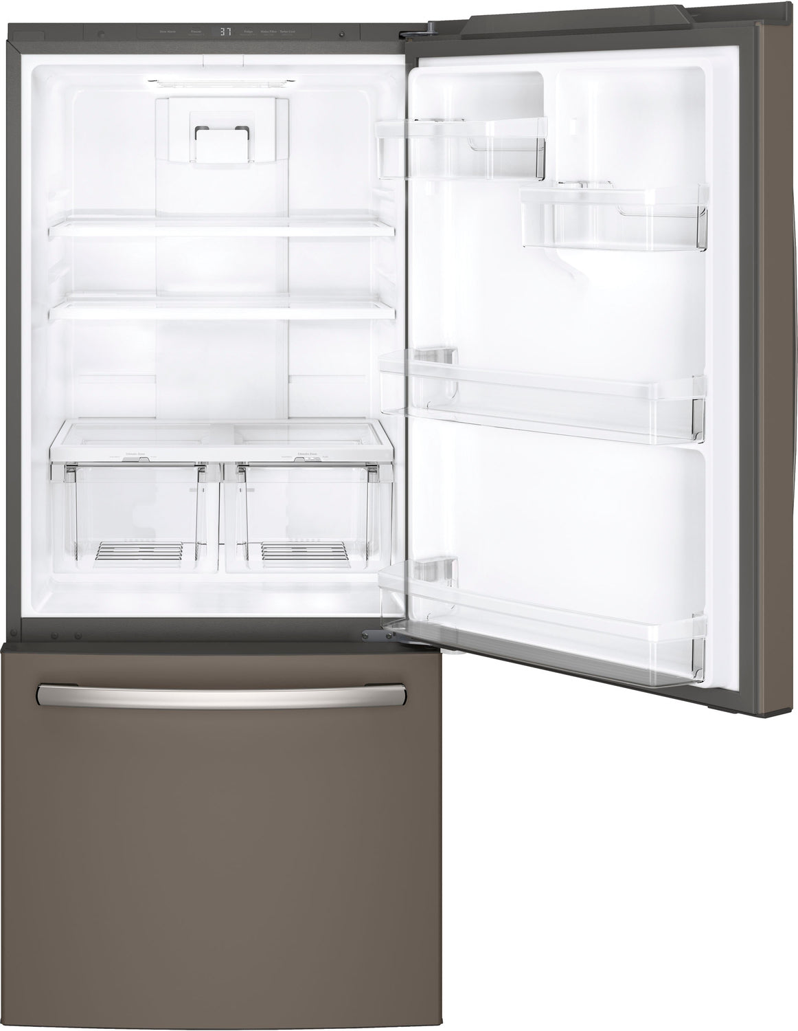 GE 29.75" 20.9 Cu. Ft. Slate Bottom-Freezer Refrigerator - GDE21DMKES