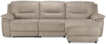 Pasadena 3-Piece Reclining Sofa with Right-Facing Chaise - Light Grey