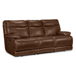 Lanette Power Reclining Sofa - Dark Brown