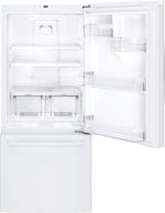 GE 29.75" 20.9 Cu. Ft. White Bottom-Freezer Refrigerator - GDE21DGKWW