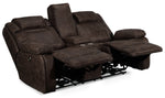 Rebel Power Reclining Loveseat with Console - Brown