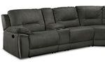 Pasadena 6-Piece Reclining Sectional with Right-Facing Chaise - Dark Grey