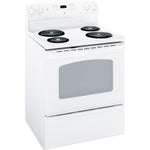 GE White Freestanding Electric Range (5.0 Cu. Ft.) - JCBS280DTWW