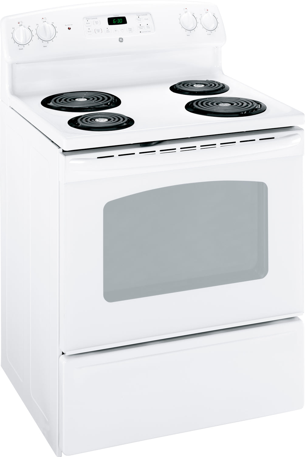GE White Freestanding Electric Range (5.0 Cu. Ft.) - JCBS280DTWW