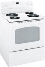 GE White Freestanding Electric Range (5.0 Cu. Ft.) - JCBS280DTWW