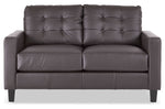 Kylie Leather Loveseat - Coffee