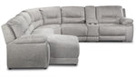 Pasadena 6-Piece Reclining Sectional with Left-Facing Chaise - Light Grey